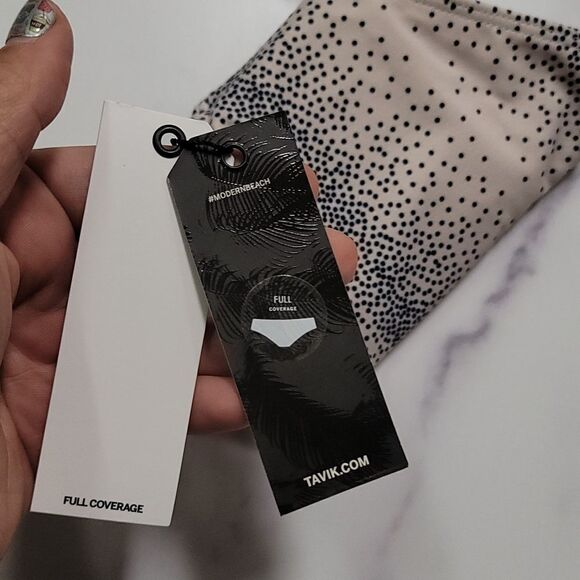 🍑tavik🍑antic Moderate Bikini Swim Bottoms TAPIOCA PERCY DOT - Picture 3 of 7